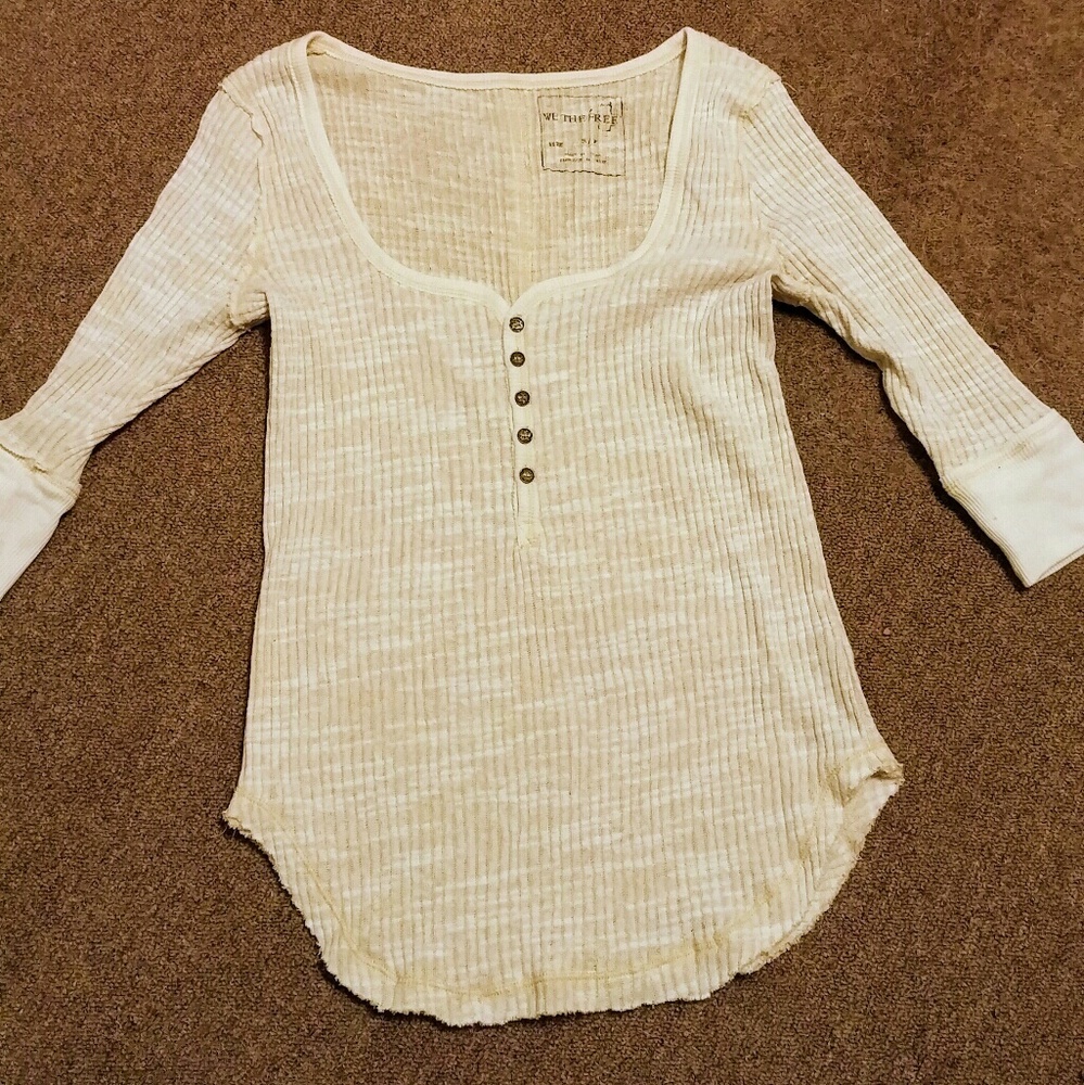 We The Free ribbed 3/4 sleeve top